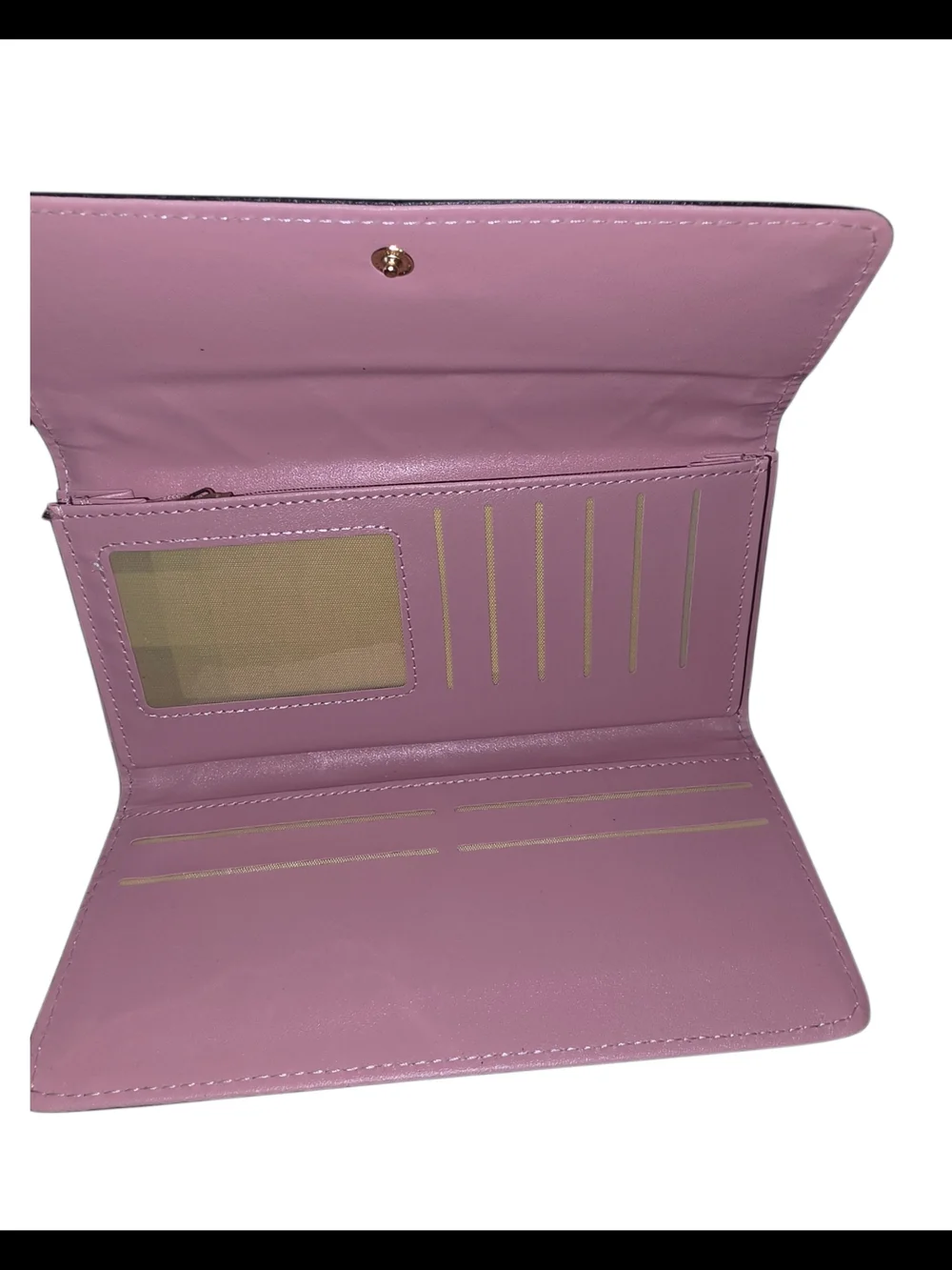 Brand New - Black Quilted Vegan Leather Clutch Wallet